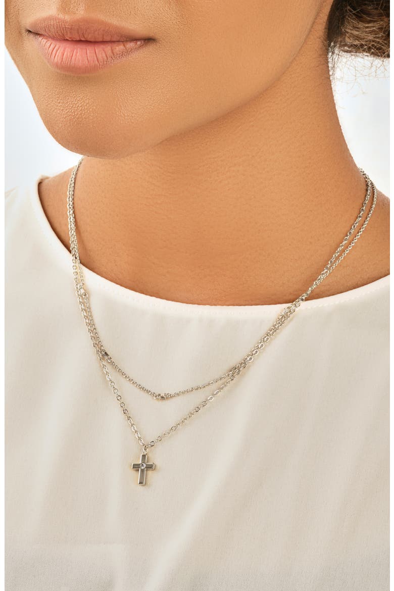 Magdolina Layered Necklace, Alternate, color, SILVER