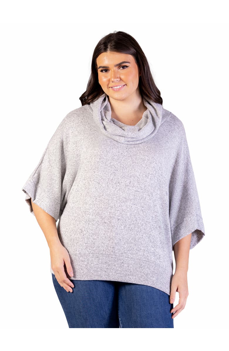 24seven Comfort Apparel Cowl Neck Dolman Sleeve Sweater Top, Main, color, Grey