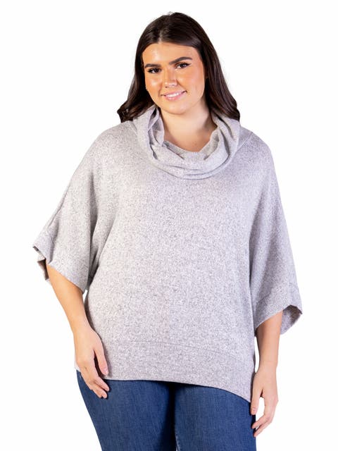 Cowl Neck Dolman Sleeve Sweater Top