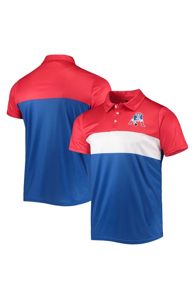 FOCO Men's FOCO Red/Royal New England Patriots Retro Colorblock Polo, Main, color, 
