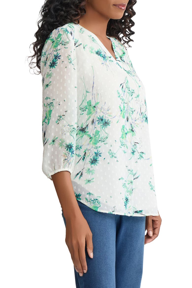 Clip Dot Chiffon Top, Alternate, color, WHITE SAND MULTI