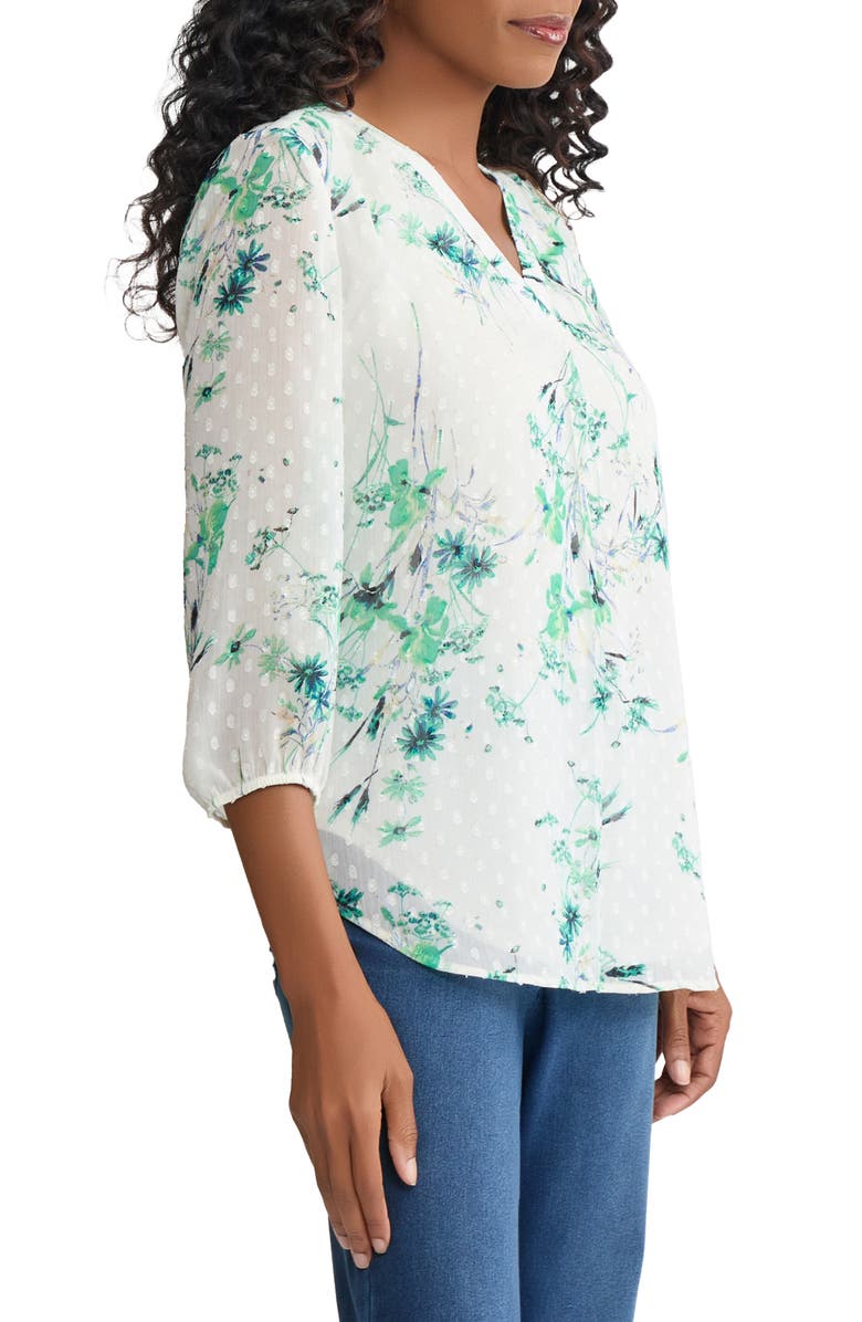 Jones New York Clip Dot Chiffon Top, Alternate, color, 