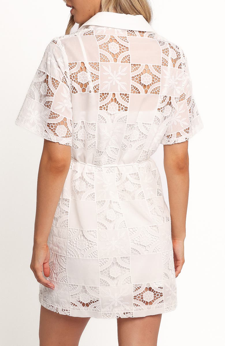 Petal & Pup Lucinda Embroidered Mini Shirtdress, Alternate, color, White