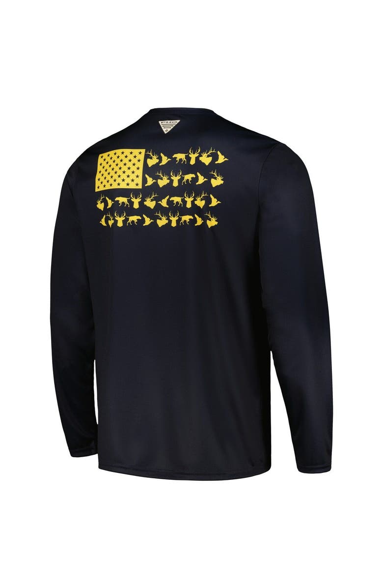 Columbia Men's Columbia Navy Michigan Wolverines Terminal Shot Omni-Shade Long Sleeve T-Shirt, Alternate, color, Navy