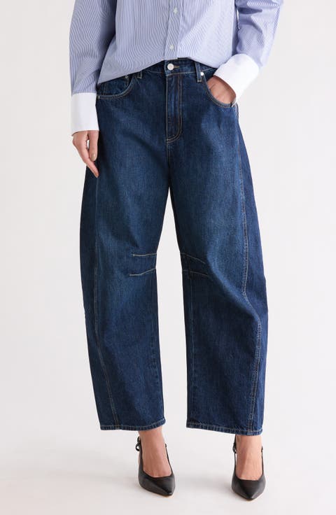 High Waist Barrel Leg Jeans