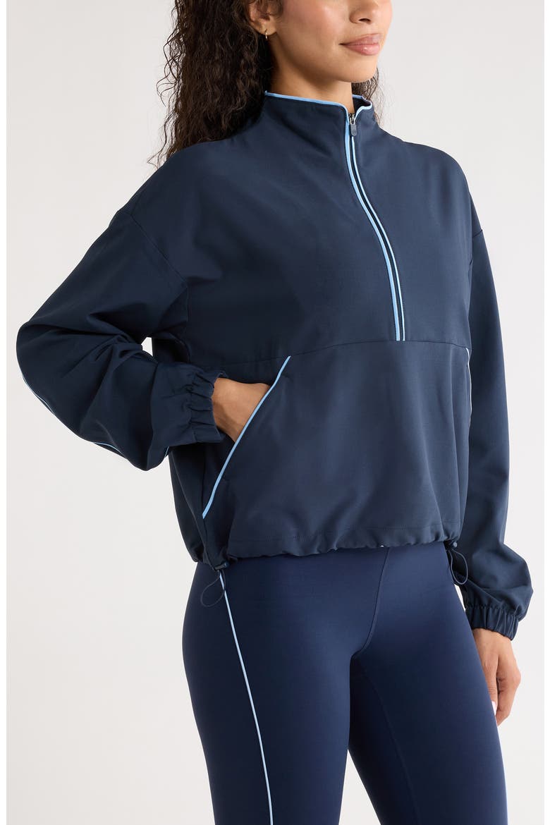 Piped Half Zip Pullover, Alternate, color, NAVY SAPPHIRE