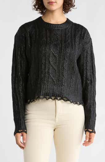 Vigoss Metallic Cable Stitch Sweater