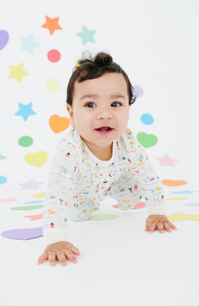 Magnetic Me ABC Love Fitted One-Piece Pajamas, Alternate, color, White