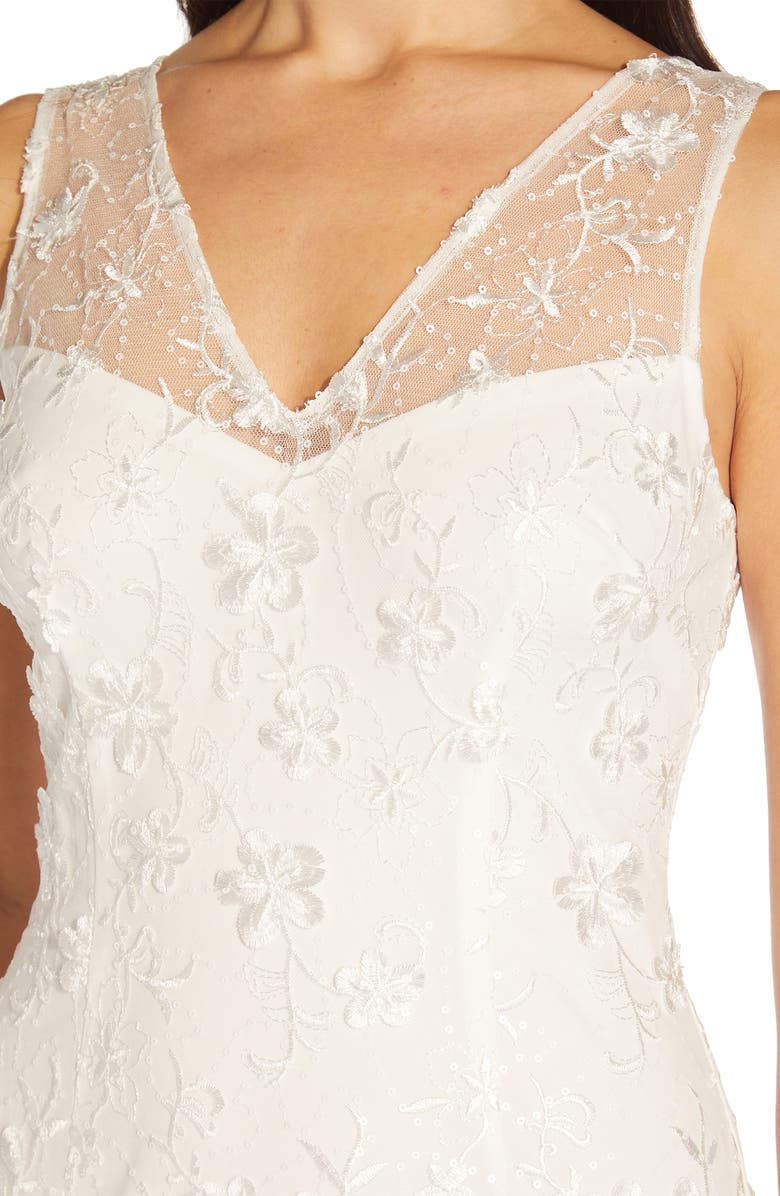 Adrianna Papell Floral Embroidered Sheath Dress, Alternate, color, 