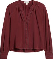 Cloth & Stone Shirred Button-Up Shirt