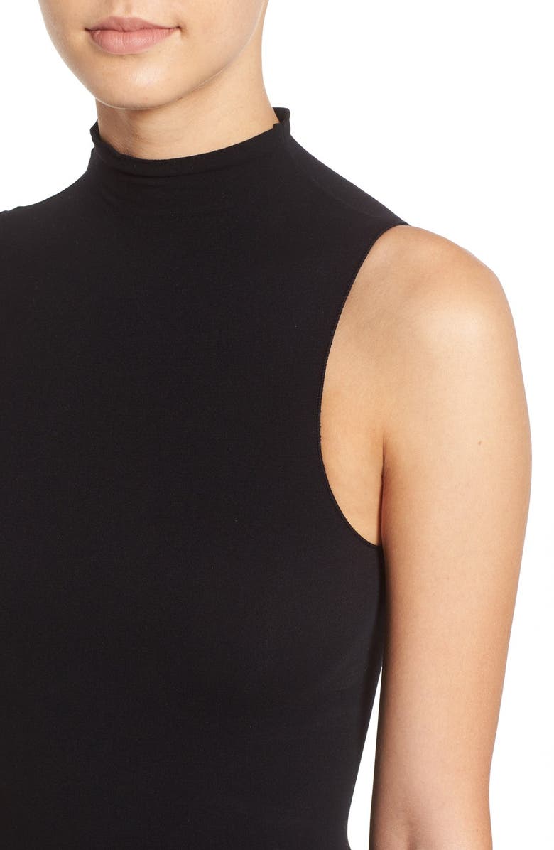 Commando Ballet Body Mock Neck Thong Bodysuit, Alternate, color, Black