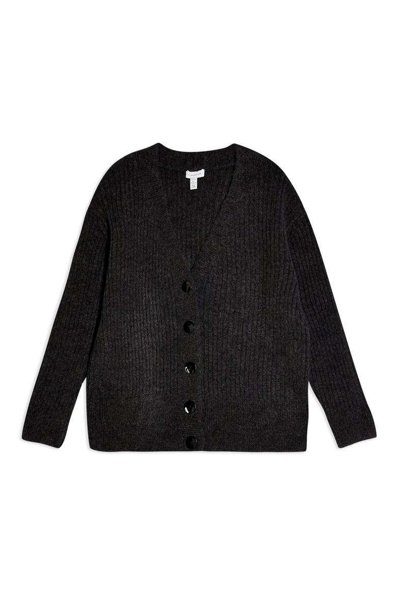 Ribbed Cardigan, Alternate, color, GREY