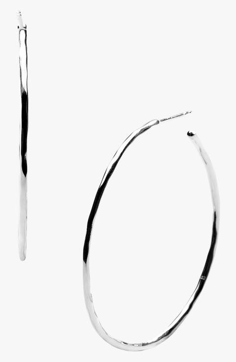 Shiny Squiggle Hoop Earrings