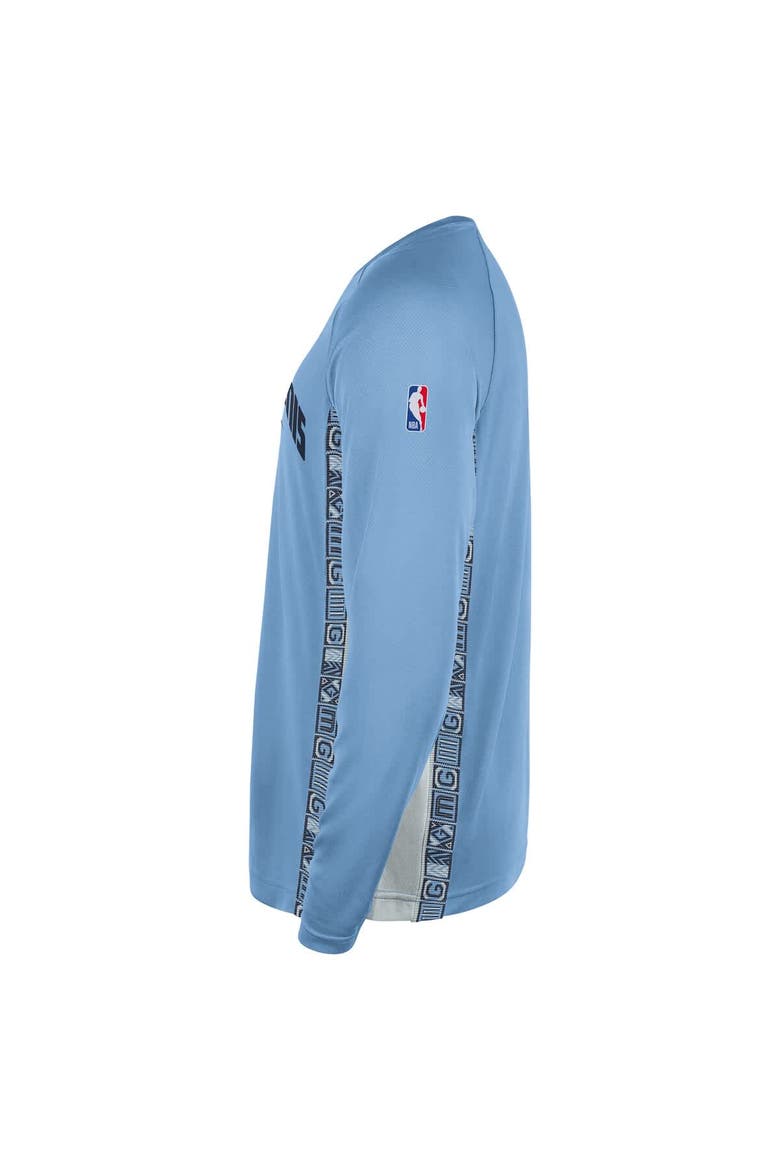 Men's Nike  Light Blue Memphis Grizzlies 2025/26 City Edition Authentic Pregame Dri-FIT Long Sleeve Shooting T-Shirt, Alternate, color, Light Blue