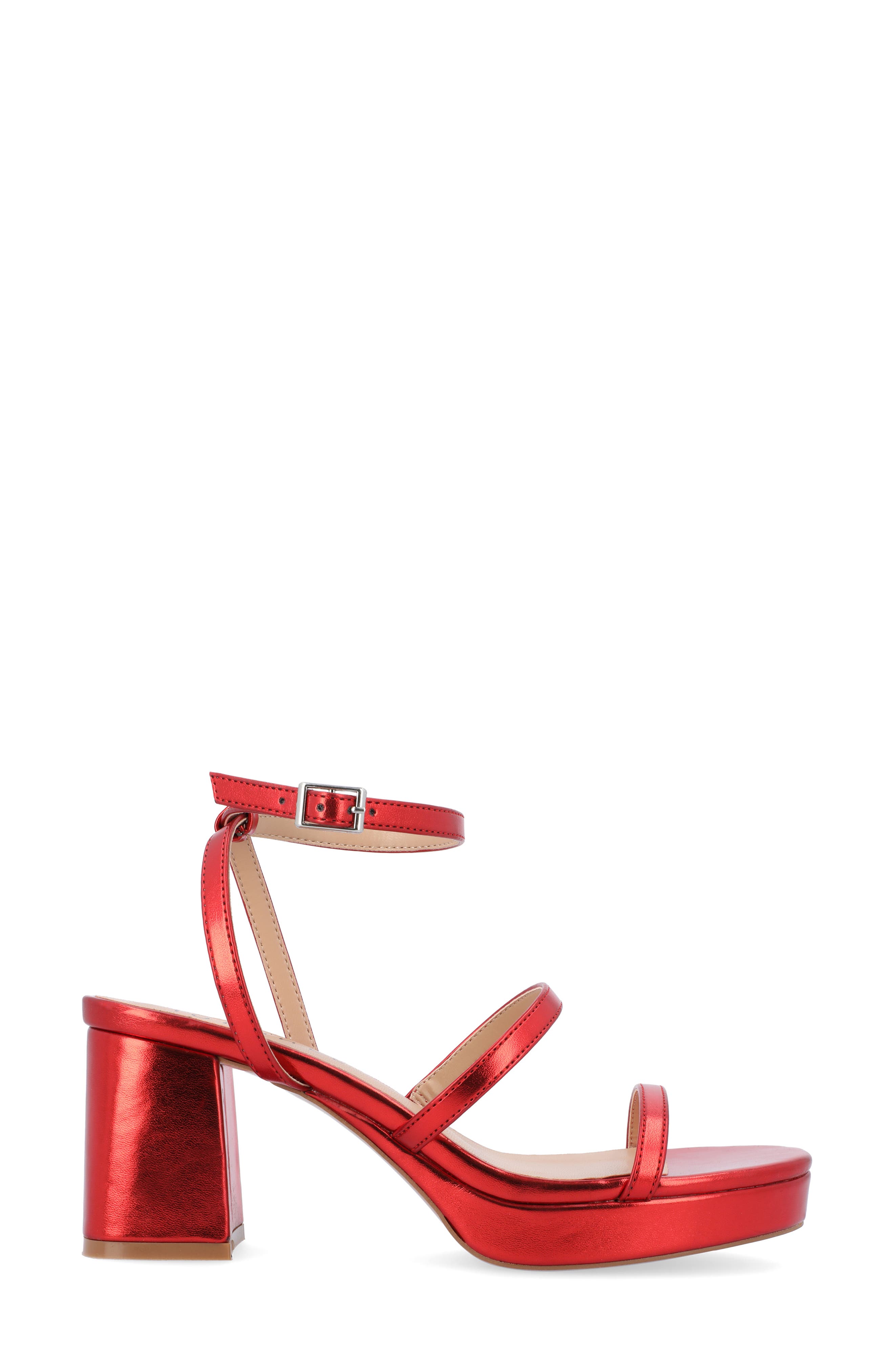 Journee Collection Samilee Block Heel Platform Sandal, Alternate, color, Red