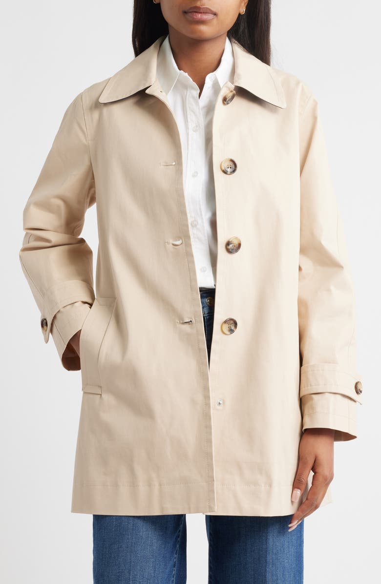 Sam Edelman Water Repellent Rain Jacket, Alternate, color, Khaki