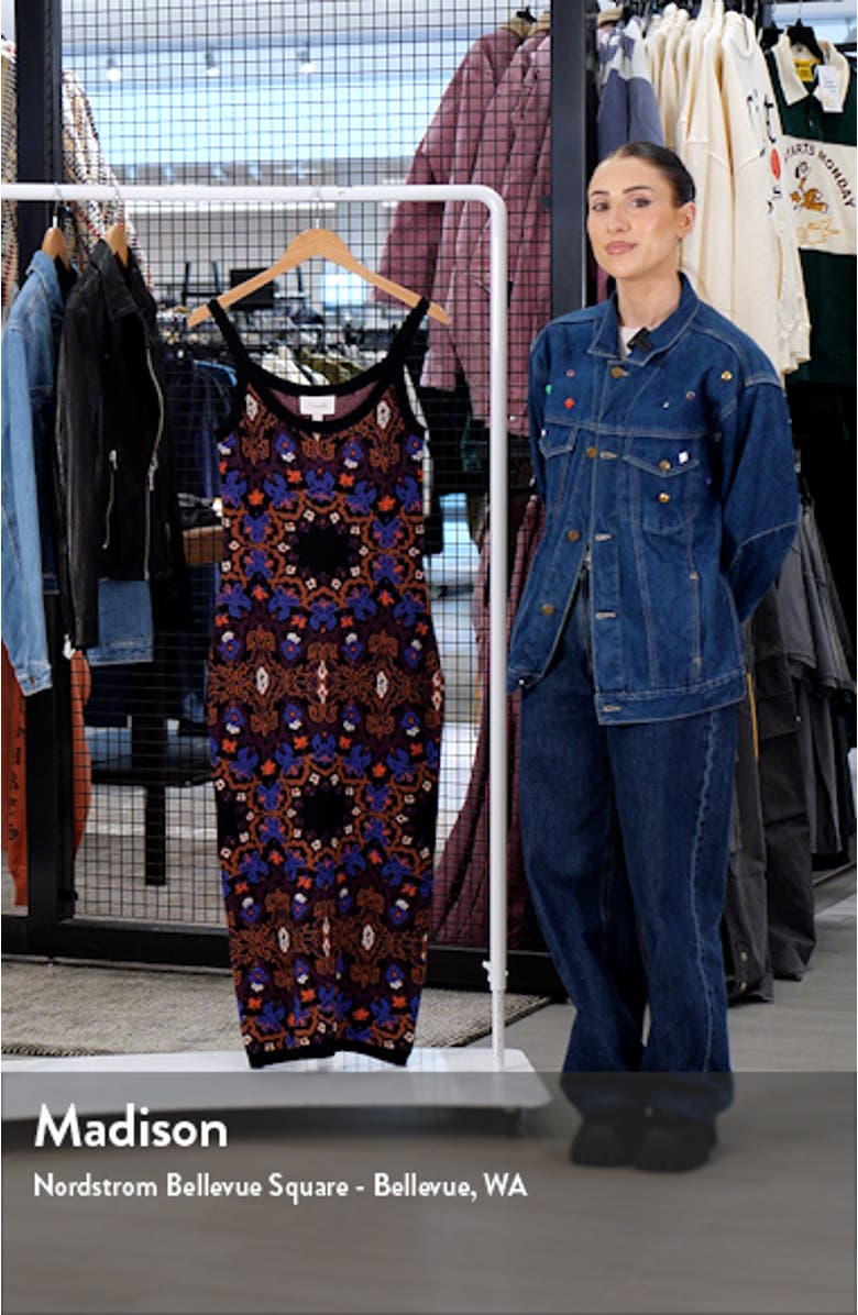 Payton Pattern Cotton Midi Sweater Dress, sales video thumbnail