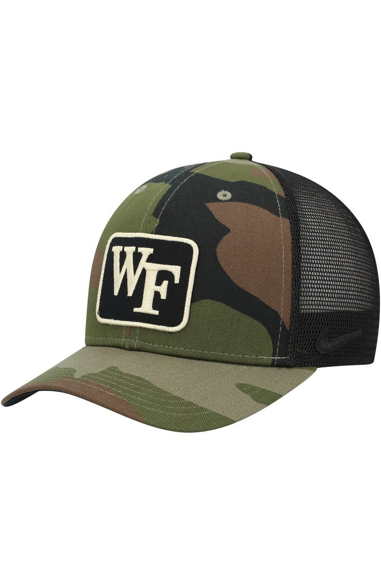 Nike Men's Nike Camo/Black Wake Forest Demon Deacons Classic99 Trucker Snapback Hat, Main, color,