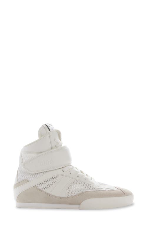 Shop Chloé Kick Leather & Mesh High Top Sneaker In Cloudy Cream