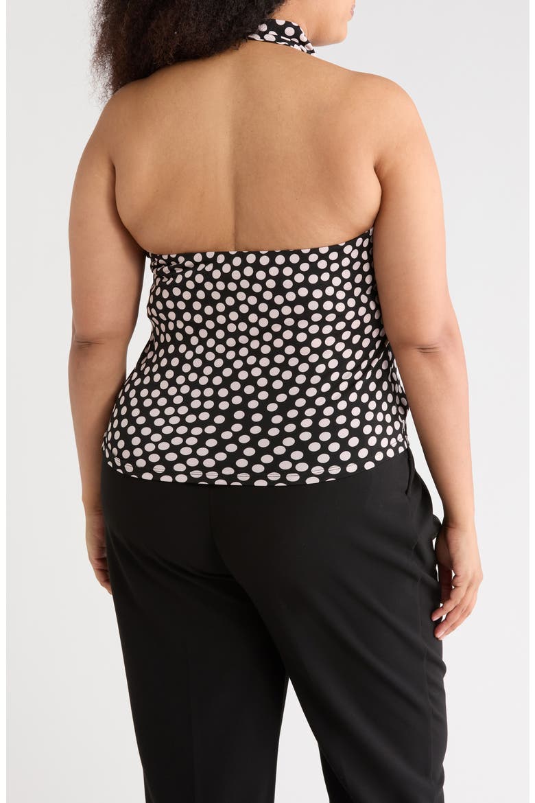 Polka Dot Halter Top, Alternate, color, BLACK/ BLUSH