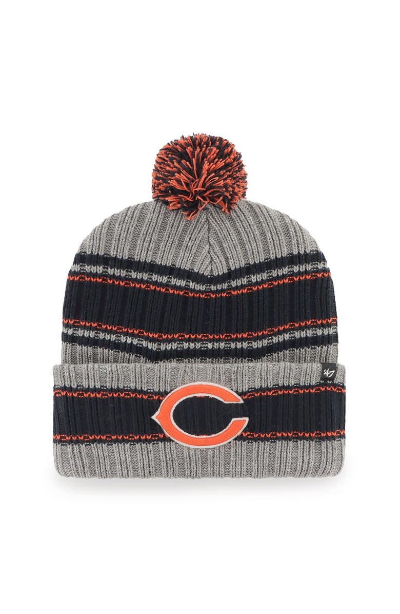 '47 Men's '47 Graphite Chicago Bears Rexford Cuffed Knit Hat with Pom, Main, color,