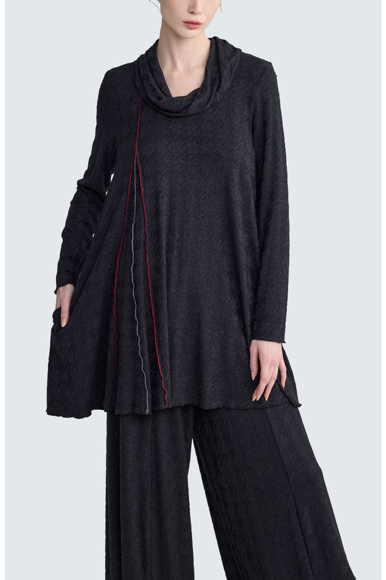 Sylra Pleated Tunic, Main, color, Coalblack Red