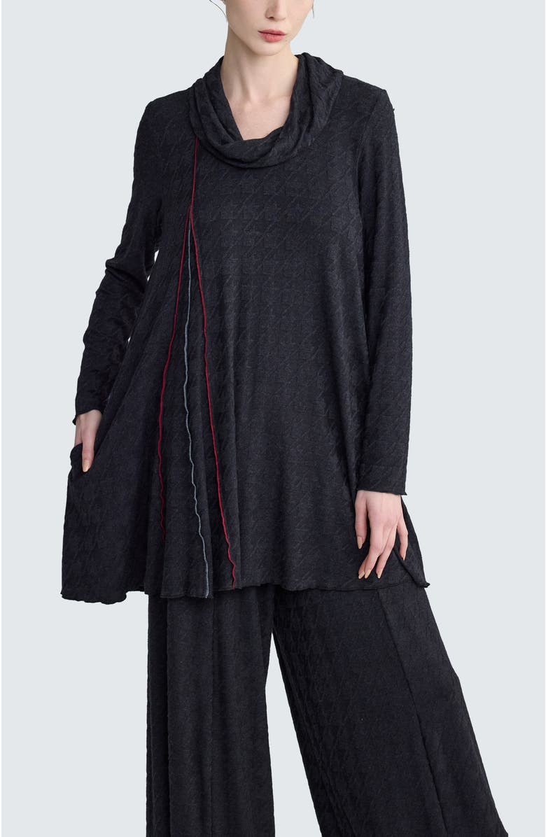 LUUKAA Sylra Pleated Tunic, Main, color, Coalblack Red