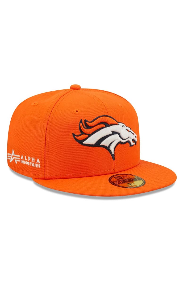 New Era x Alpha Industries Men's New Era x Alpha Industries Orange Denver Broncos Alpha 59FIFTY Fitted Hat, Main, color, 