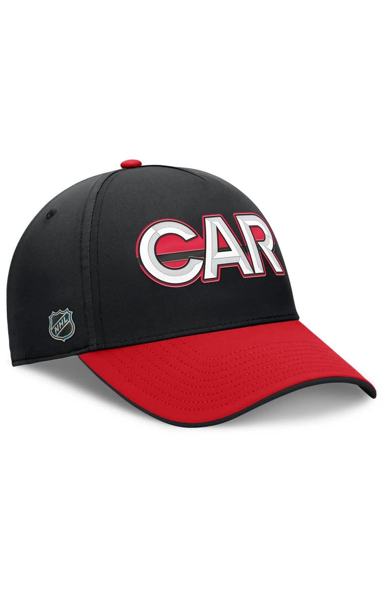 FANATICS Men's Fanatics Black/Red Carolina Hurricanes Authentic Pro Rink Team Code Flex Hat, Alternate, color, Black