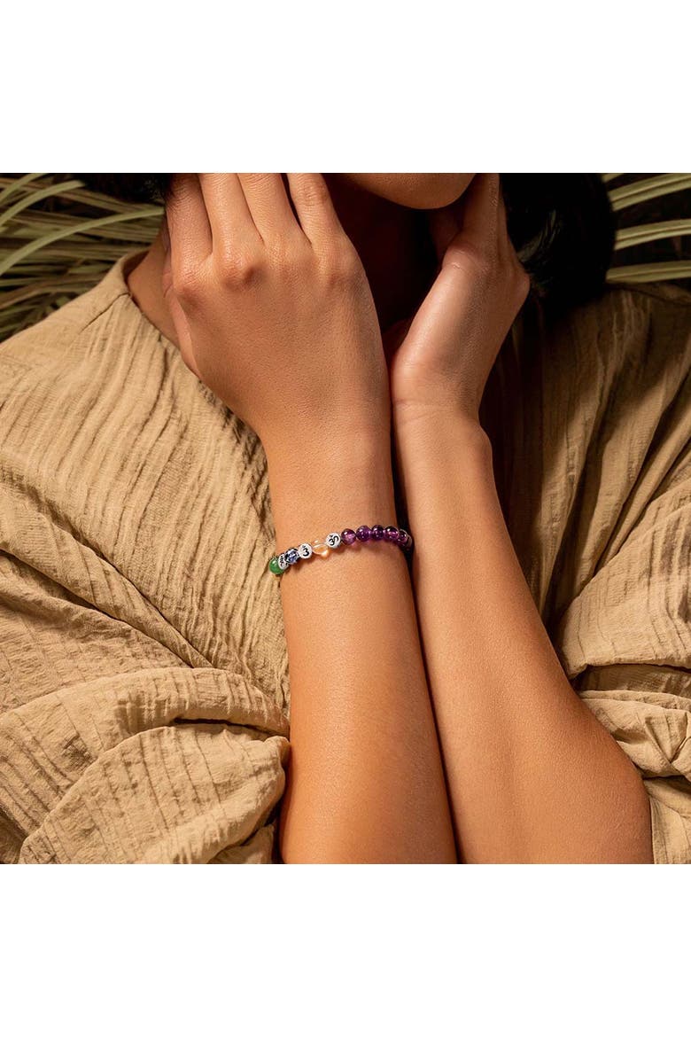Balanced Spirit - Chakra Amethyst Stone Bracelet, Alternate, color, Purple/red/yellow/green/clear