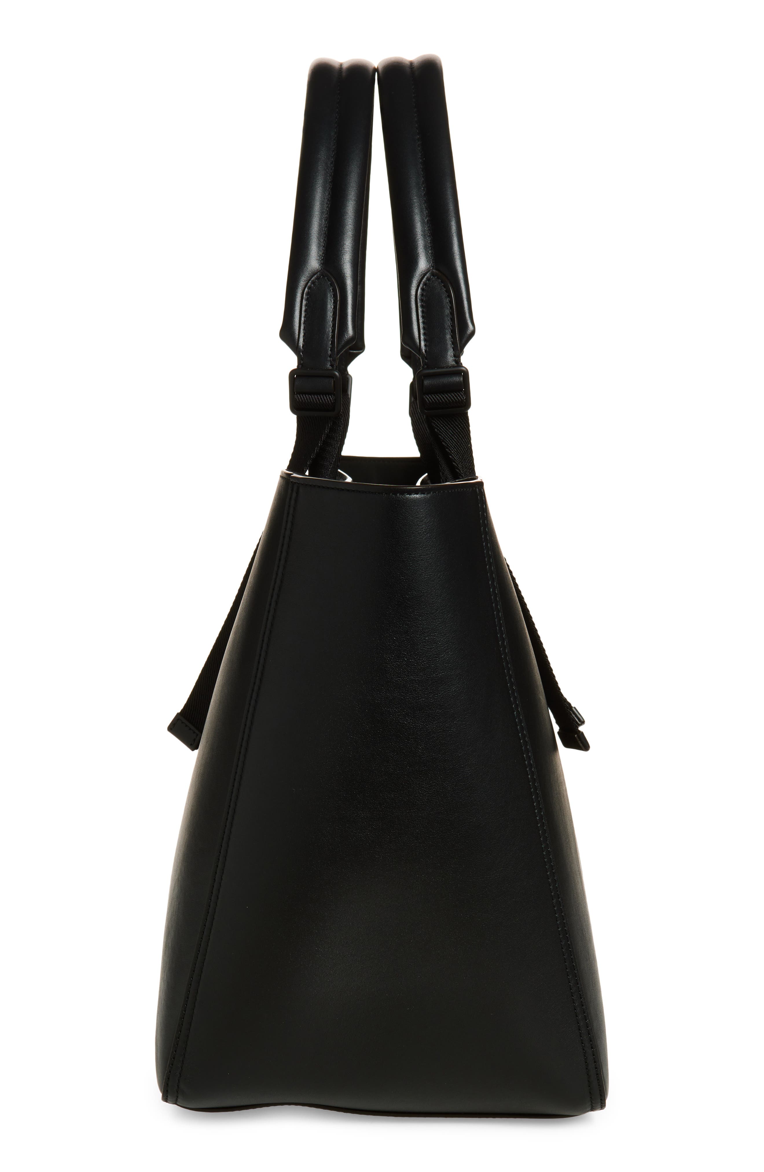 Moncler Carlo Leather Tote, Alternate, color, Black
