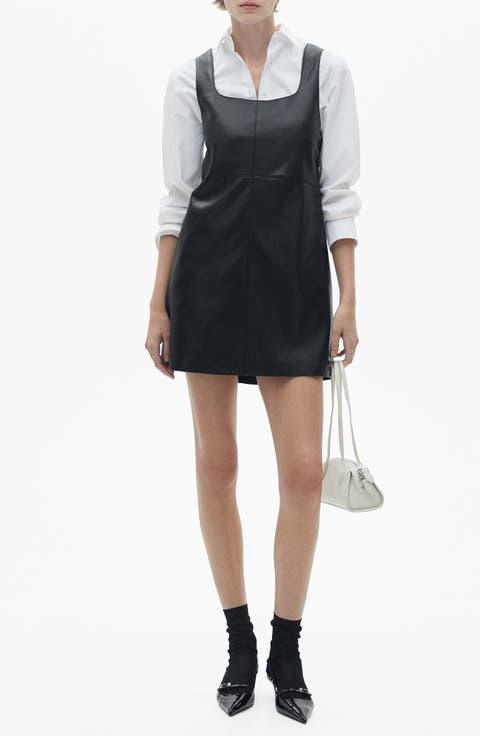 Faux Leather Sleeveless Minidress