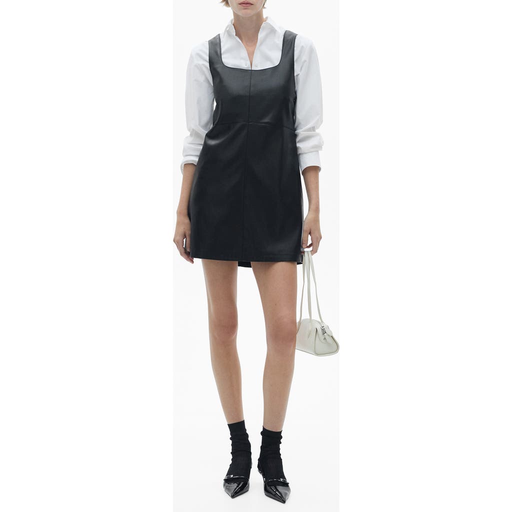 Shop Mango Faux Leather Sleeveless Minidress