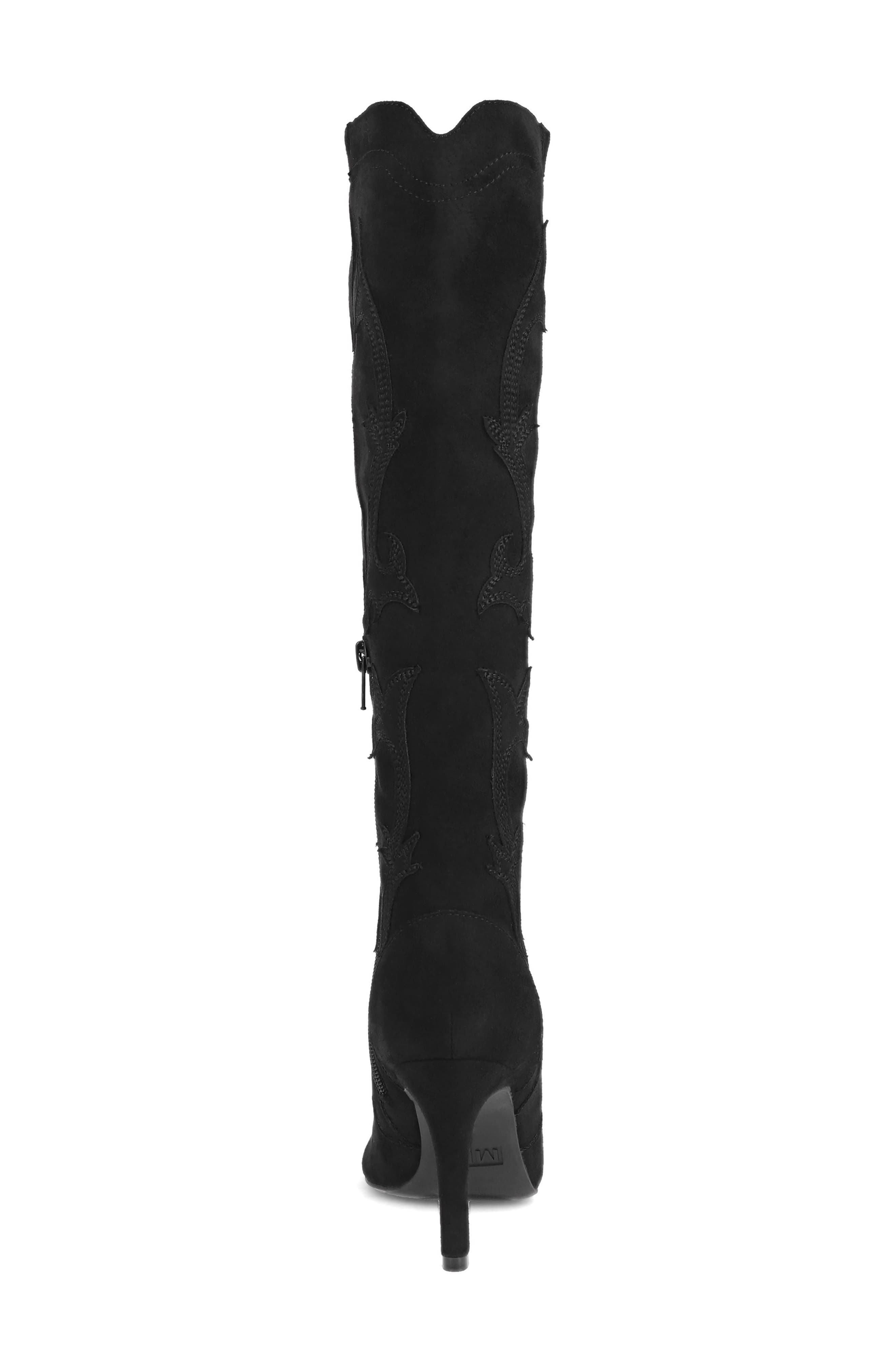 MIA Lilibette Knee High Western Boot, Alternate, color, Black