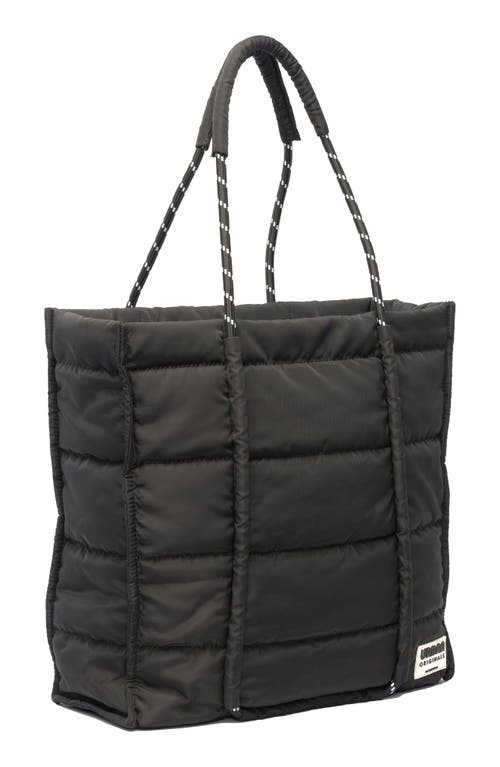Urban Originals Palm Quilted Recycled Nylon Tote In Black