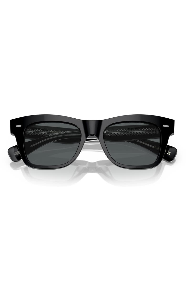 Oliver Peoples Ms. Oliver 51mm Polarized Square Sunglasses, Alternate, color, Black Polarized