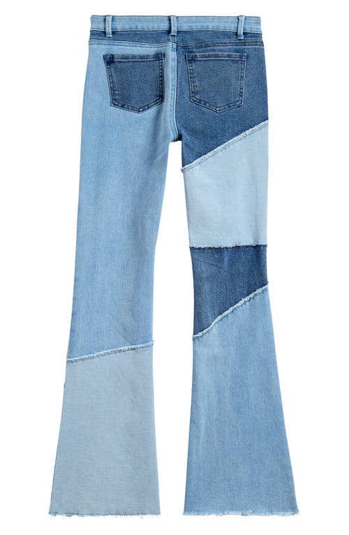 Shop Tractr Kids' Patchwork Flare Jeans In Aged Patch