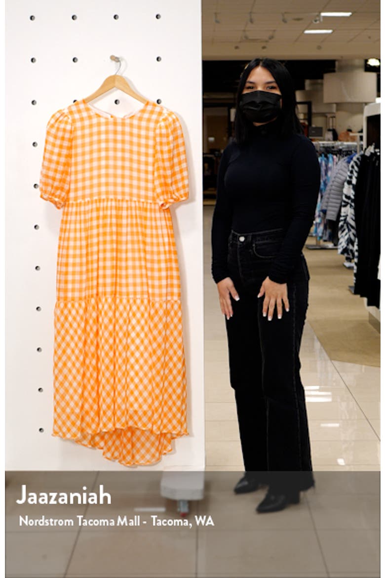 Gingham Print Midi Dress video