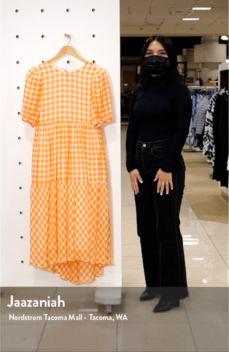 Gingham Print Midi Dress, sales video thumbnail