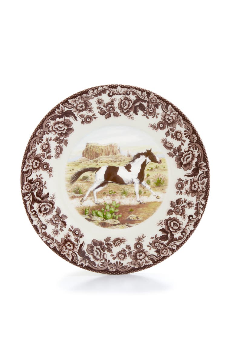 Woodland Horses 8" Salad Plate, Main, color, American Paint