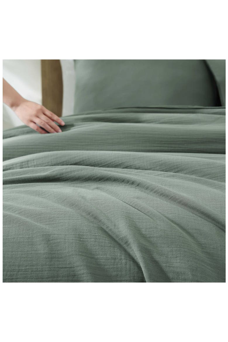 Paradisio Yarn Dyed Cotton Gauze Comforter & Sham Set, Alternate, color, DARK GREEN