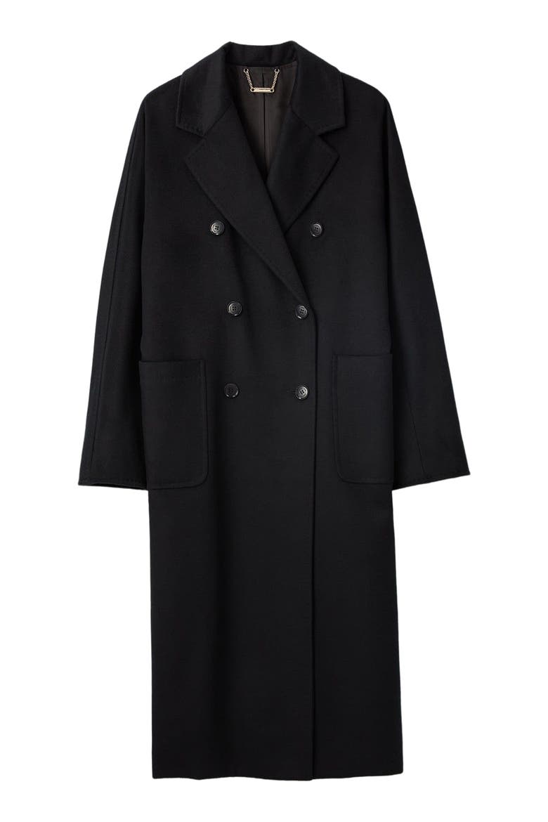 Double Breasted Long Coat, Alternate, color, black