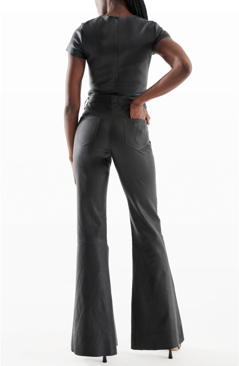 AS by DF Brando Stretch Leather Tee, Alternate, color, Black