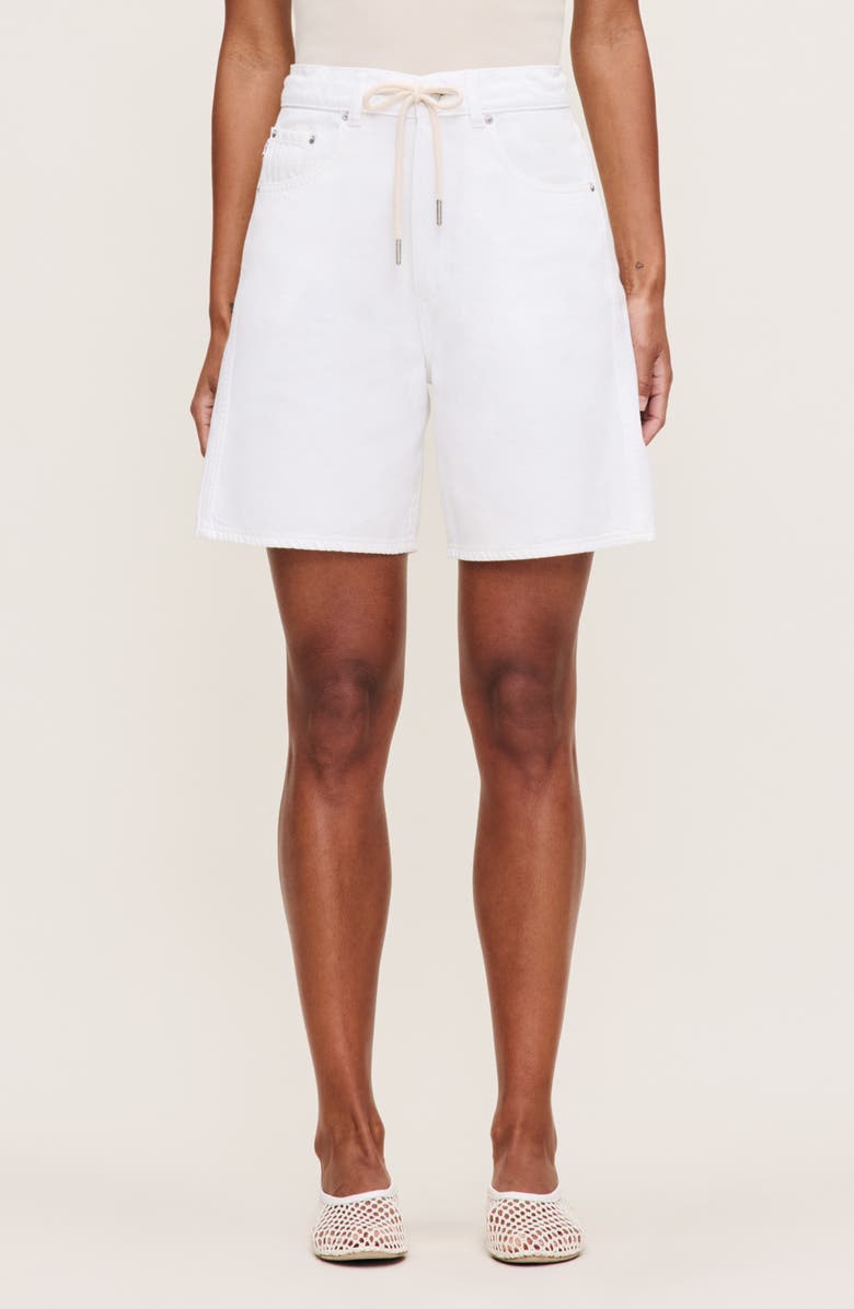 DL1961 Taylor Drawstring High Waist Denim Shorts, Main, color, White Drawcord