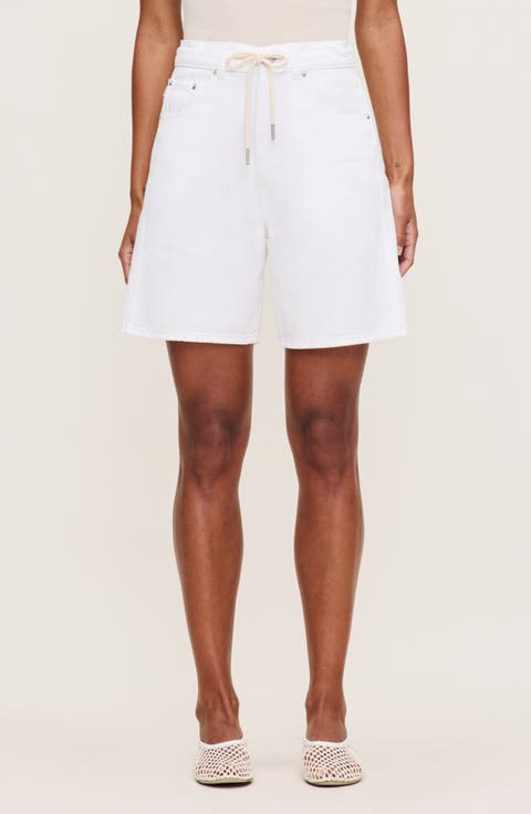 Taylor Drawstring High Waist Denim Shorts