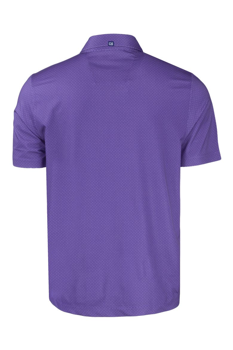 Geo Pattern Performance Recycled Polyester Blend Polo, Alternate, color, COLLEGE PURPLE