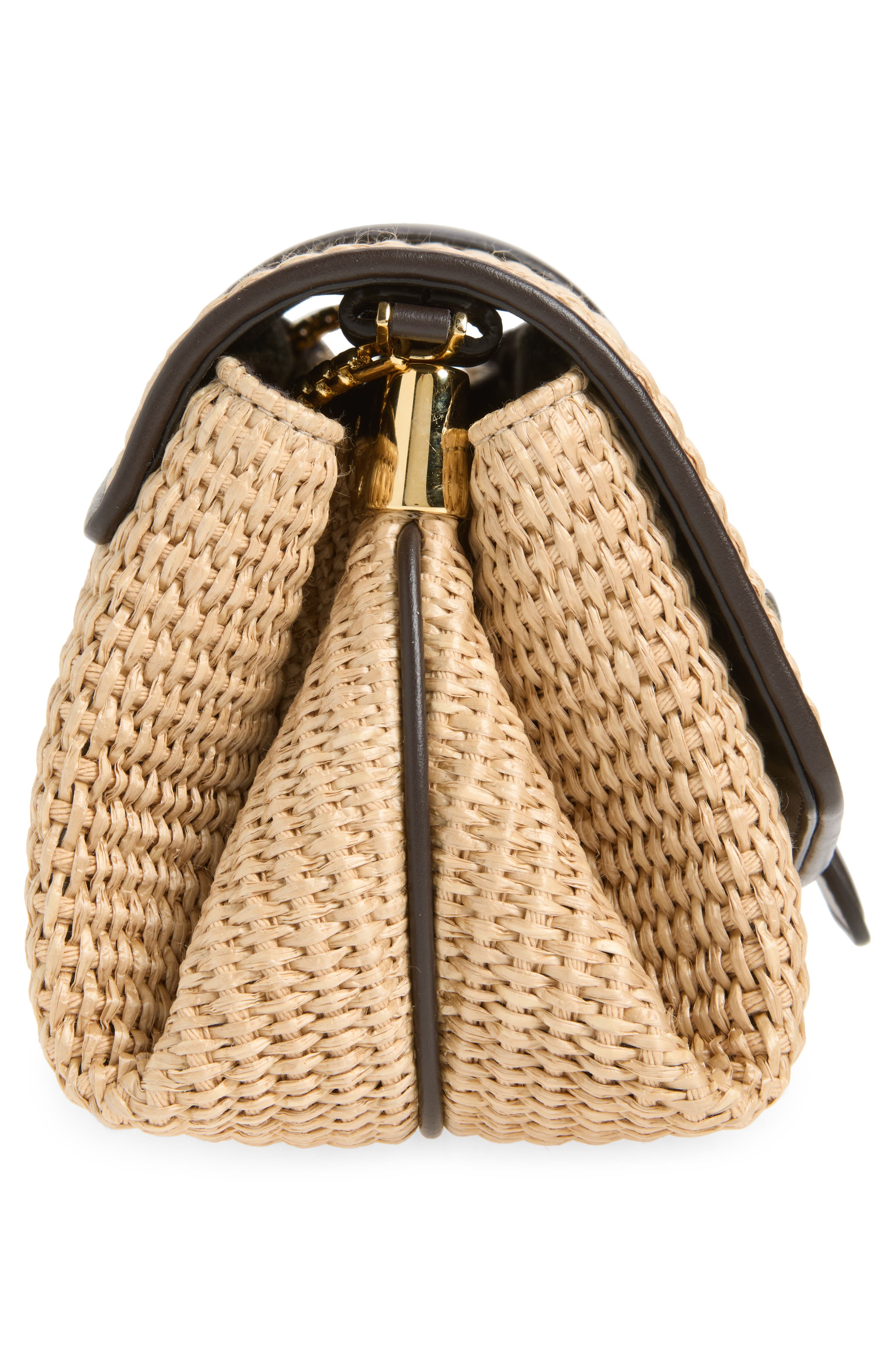 FERRAGAMO Mia Raffia Crossbody Bag, Alternate, color, Naturale Testa Di Moro