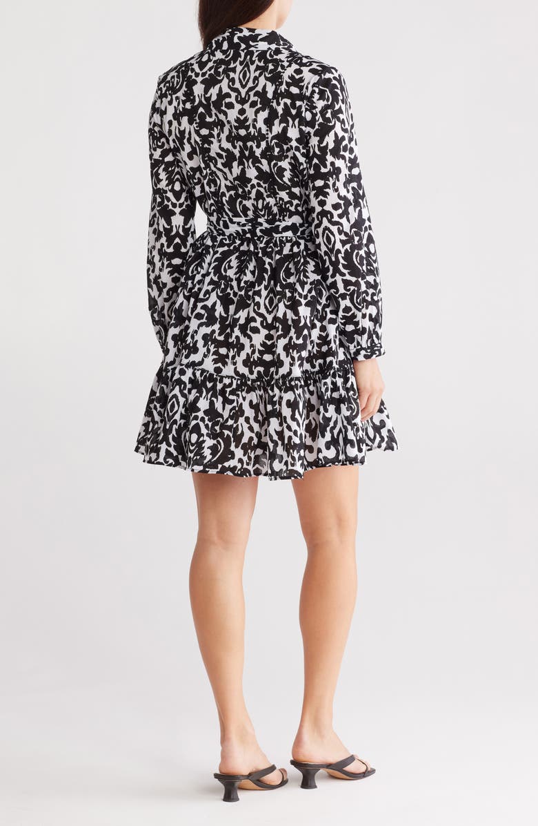 Ellen Tracy Long Sleeve Tie Waist Shirtdress, Alternate, color,