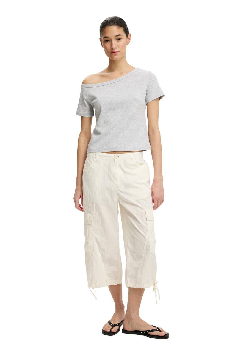 Cotton On Women's Arlie Asymmetric Short Sleeve, Alternate, color, Grey Marle