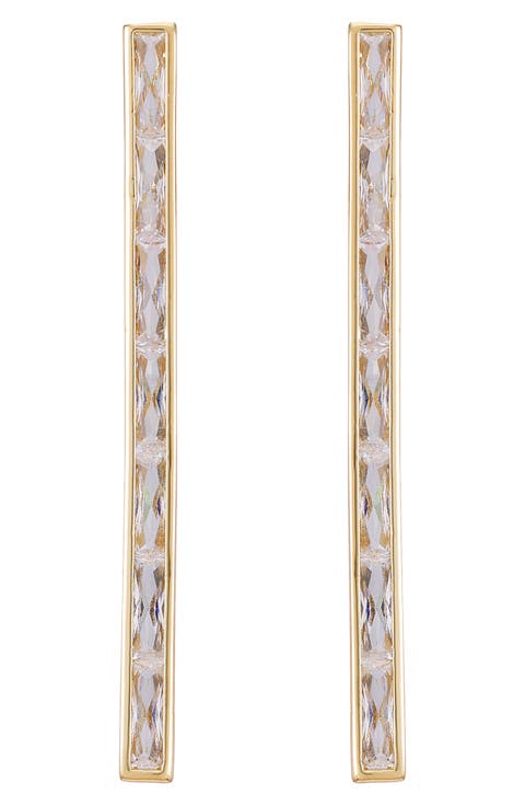 Baguette Crystal Linear Drop Earrings